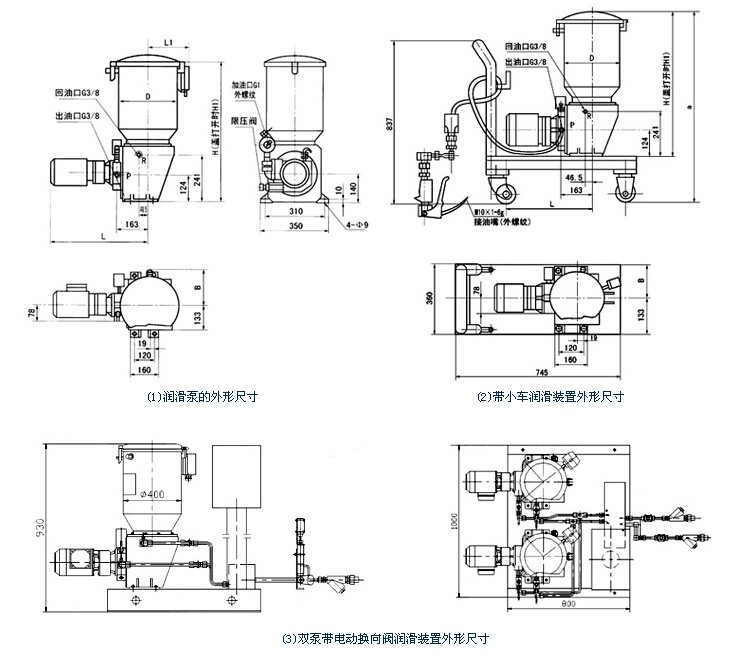 DRB-P系列<a href='/gyrhb1.html' class='keys' title='点击查看关于电动润滑泵的相关信息' target='_blank'>电动润滑泵</a>及装置